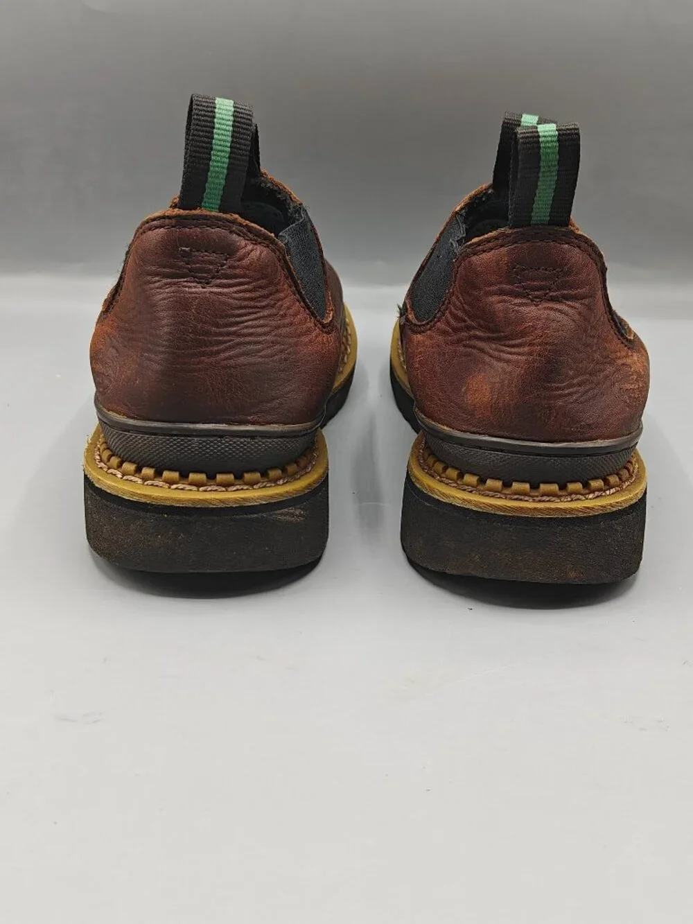 GEORGIA GIANT GR74 Romeo Brown Leather Slip On Farm Ranch Boots Size Kids US 6M
